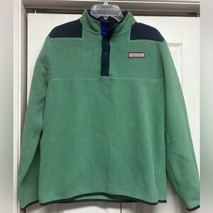 Vineyard Vines Blue and Green Fleece Pullover